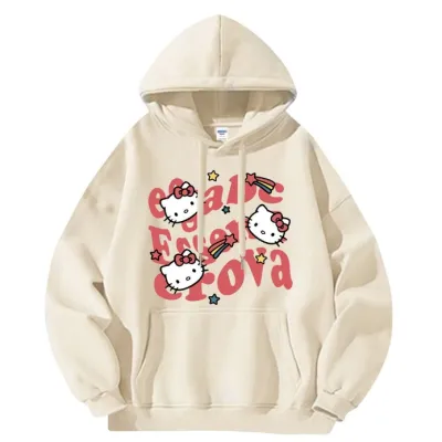 アニメシーン/キャラクター柄 プリント パーカー 男女兼用 Hello Kitty ハローキティ ｔシャツ 半袖 長袖 パーカー ハローキティ キティのママ キティのパパ ミミィ デイジー リトルツインスターズ キティのお友達 コスプレ