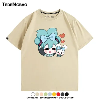 アニメシーン/キャラクター柄 プリント Tシャツ 男女兼用 Hatsune Miku初音ミク風 ハローキティ風 ｔシャツ 半袖 長袖 パーカー 初音ミク コスプレ衣装　コスチューム　グッズ