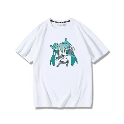 アニメシーン/キャラクター柄 プリント Tシャツ 男女兼用 Hatsune Miku初音ミク風 ハローキティ風 ｔシャツ 半袖 長袖 パーカー 初音ミク コスプレ衣装　コスチューム　グッズ