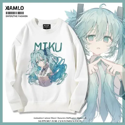 アニメシーン/キャラクター柄 プリント Tシャツ 男女兼用 Hatsune Miku初音ミク風 ハローキティ風 ｔシャツ 半袖 長袖 パーカー 初音ミク コスプレ衣装　コスチューム　グッズ