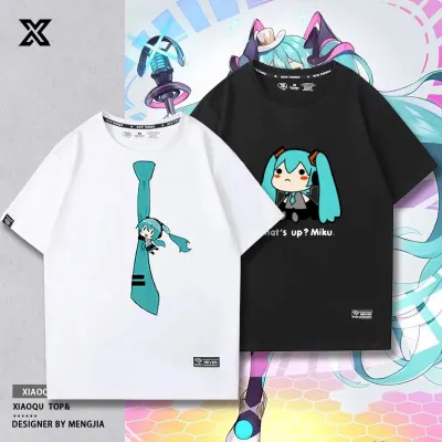 アニメシーン/キャラクター柄 プリント Tシャツ 男女兼用 Hatsune Miku初音ミク風 ハローキティ風 ｔシャツ 半袖 長袖 パーカー 初音ミク コスプレ衣装　コスチューム　グッズ