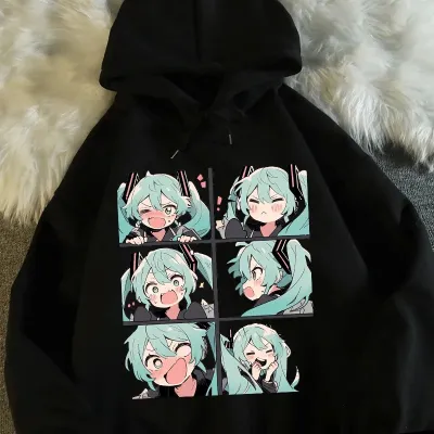 アニメシーン/キャラクター柄 プリント パーカー 男女兼用 Hatsune Miku初音ミク風 ハローキティ風 ｔシャツ 半袖 長袖 パーカー 初音ミク コスプレ衣装　コスチューム　グッズ