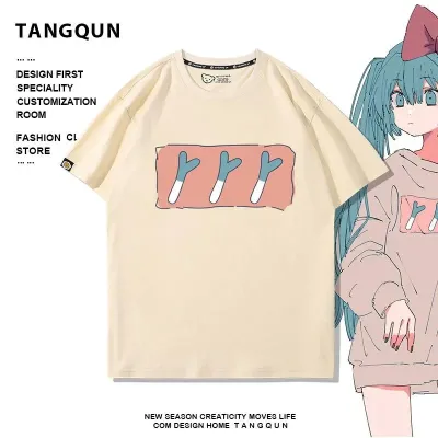 アニメシーン/キャラクター柄 プリント Tシャツ 男女兼用 Hatsune Miku初音ミク風 ハローキティ風 ｔシャツ 半袖 長袖 パーカー 初音ミク コスプレ衣装　コスチューム　グッズ