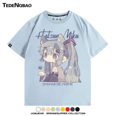 アニメシーン/キャラクター柄 プリント Tシャツ 男女兼用 Hatsune Miku初音ミク風 ハローキティ風 ｔシャツ 半袖 長袖 パーカー 初音ミク コスプレ衣装　コスチューム　グッズ