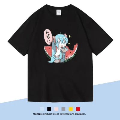 アニメシーン/キャラクター柄 プリント Tシャツ 男女兼用 Hatsune Miku初音ミク風 ハローキティ風 ｔシャツ 半袖 長袖 パーカー 初音ミク コスプレ衣装　コスチューム　グッズ