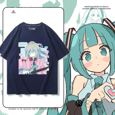 アニメシーン/キャラクター柄 プリント Tシャツ 男女兼用 Hatsune Miku初音ミク風 ハローキティ風 ｔシャツ 半袖 長袖 パーカー 初音ミク コスプレ衣装　コスチューム　グッズ