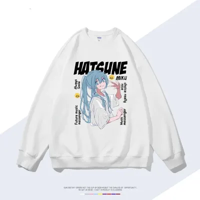 アニメシーン/キャラクター柄 プリント Tシャツ 男女兼用 Hatsune Miku初音ミク風 ハローキティ風 ｔシャツ 半袖 長袖 パーカー 初音ミク コスプレ衣装　コスチューム　グッズ