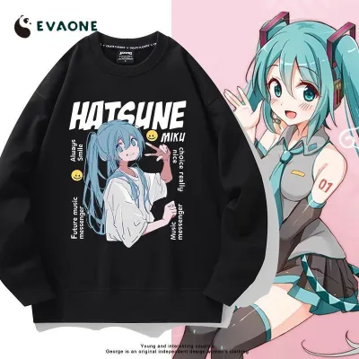 アニメシーン/キャラクター柄 プリント Tシャツ 男女兼用 Hatsune Miku初音ミク風 ハローキティ風 ｔシャツ 半袖 長袖 パーカー 初音ミク コスプレ衣装　コスチューム　グッズ