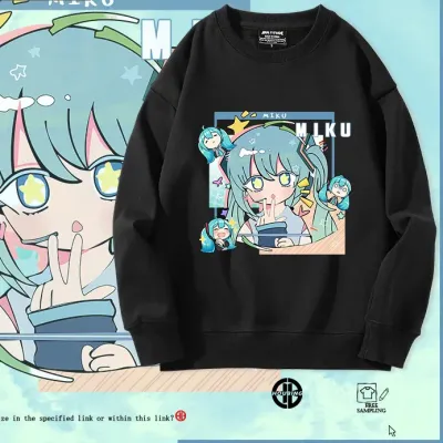 アニメシーン/キャラクター柄 プリント Tシャツ 男女兼用 Hatsune Miku初音ミク風 ハローキティ風 ｔシャツ 半袖 長袖 パーカー 初音ミク コスプレ衣装　コスチューム　グッズ