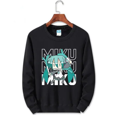 アニメシーン/キャラクター柄 プリント Tシャツ 男女兼用 Hatsune Miku初音ミク風 ハローキティ風 ｔシャツ 半袖 長袖 パーカー 初音ミク コスプレ衣装　コスチューム　グッズ