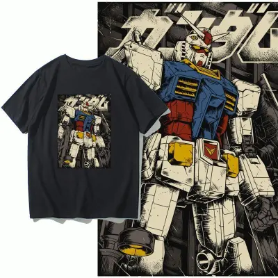 アニメシーン/キャラクター柄 プリント Tシャツ 男女兼用 機動戦士ガンダム風 ハローキティ風 ｔシャツ 半袖 長袖 パーカー アムロ・レイ シャア・アズナブル ブライト・ノア サイクロプス隊 コスプレ衣装　コスチューム　グッズ