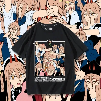 アニメシーン/キャラクター柄 プリント Tシャツ 男女兼用 チェンソーマン風 ｔシャツ 半袖 長袖 パーカー デンジ ポチタ マキマ アキ パワー コスプレ衣装　コスチューム　グッズ