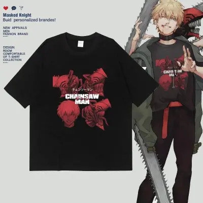 アニメシーン/キャラクター柄 プリント Tシャツ 男女兼用 チェンソーマン風 ｔシャツ 半袖 長袖 パーカー デンジ ポチタ マキマ アキ パワー コスプレ衣装　コスチューム　グッズ