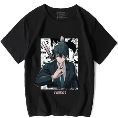 アニメシーン/キャラクター柄 プリント Tシャツ 男女兼用 チェンソーマン風 ｔシャツ 半袖 長袖 パーカー デンジ ポチタ マキマ アキ パワー コスプレ衣装　コスチューム　グッズ