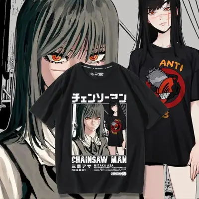 アニメシーン/キャラクター柄 プリント Tシャツ 男女兼用 チェンソーマン風 ｔシャツ 半袖 長袖 パーカー デンジ ポチタ マキマ アキ パワー コスプレ衣装　コスチューム　グッズ