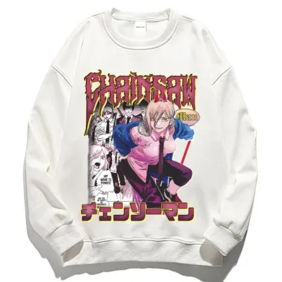 アニメシーン/キャラクター柄 プリント Tシャツ 男女兼用 チェンソーマン風 ｔシャツ 半袖 長袖 パーカー デンジ ポチタ マキマ アキ パワー コスプレ衣装　コスチューム　グッズ