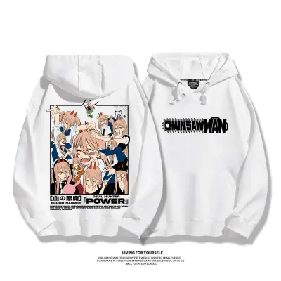 アニメシーン/キャラクター柄 プリント パーカー 男女兼用 チェンソーマン風ｔシャツ 半袖 長袖 パーカー デンジ ポチタ マキマ アキ パワー コスプレ衣装　コスチューム　グッズ