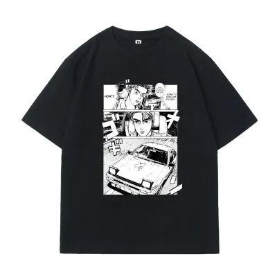 アニメシーン/キャラクター柄 プリント Tシャツ 男女兼用 頭文字D風 ｔシャツ 半袖 長袖 パーカー 藤原拓海 魔王 藤原文太 坂口智康 白蛇 真田拓 水野鈴花 トヨタ・スプリンター トレノ AE86 コスプレ衣装　コスチューム　グッ