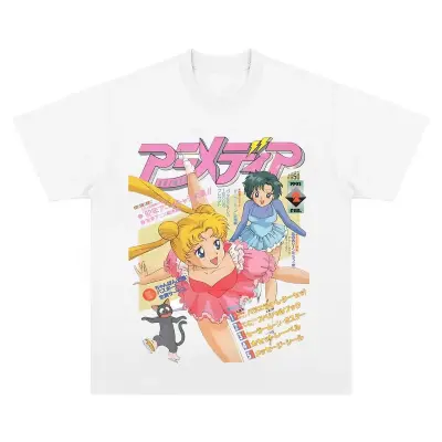 アニメシーン/キャラクター柄 プリント Tシャツ 男女兼用 美少女戦士セーラームーン風 ｔシャツ 半袖 長袖 パーカー 月野うさぎ / セーラームーン セーラーマーキュリー（水野亜美） コスプレ衣装　コスチューム　グッズ