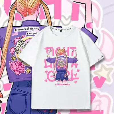 アニメシーン/キャラクター柄 プリント Tシャツ 男女兼用 美少女戦士セーラームーン風 ｔシャツ 半袖 長袖 パーカー 月野うさぎ / セーラームーン セーラーマーキュリー（水野亜美） コスプレ衣装　コスチューム　グッズ