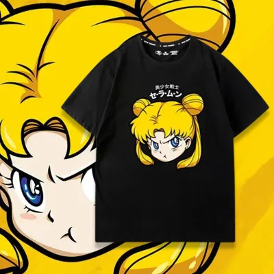 アニメシーン/キャラクター柄 プリント Tシャツ 男女兼用 美少女戦士セーラームーン風 ｔシャツ 半袖 長袖 パーカー 月野うさぎ / セーラームーン セーラーマーキュリー（水野亜美） コスプレ衣装　コスチューム　グッズ