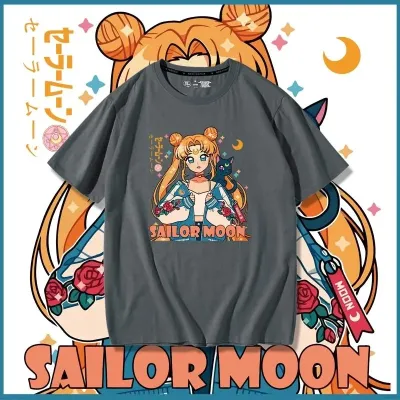 アニメシーン/キャラクター柄 プリント Tシャツ 男女兼用 美少女戦士セーラームーン風 ｔシャツ 半袖 長袖 パーカー 月野うさぎ / セーラームーン セーラーマーキュリー（水野亜美） コスプレ衣装　コスチューム　グッズ