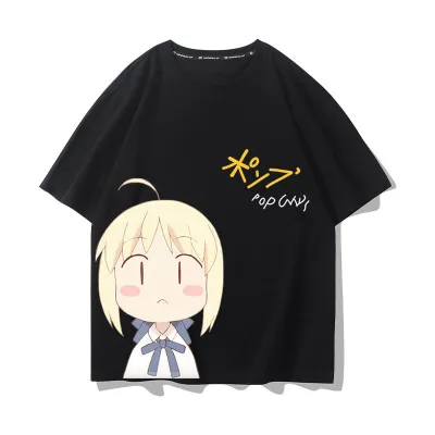 アニメシーン/キャラクター柄 プリント Tシャツ 男女兼用 Fate/stay night フェイト／ステイナイト風 ｔシャツ 半袖 長袖 パーカー セイバー 衛宮士郎 遠坂凛 間桐 桜 アーチャー ランサー コスプレ衣装　コスチューム