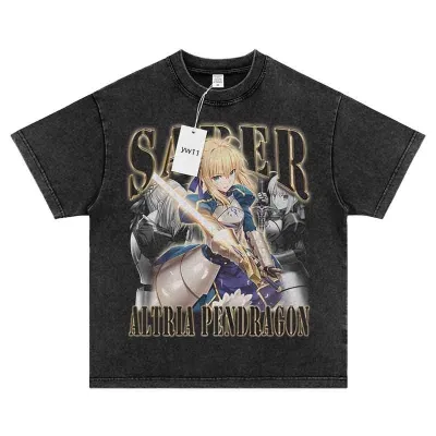 アニメシーン/キャラクター柄 プリント Tシャツ 男女兼用 Fate/stay night フェイト／ステイナイト風 ｔシャツ 半袖 長袖 パーカー セイバー 衛宮士郎 遠坂凛 間桐 桜 アーチャー ランサー コスプレ衣装　コスチューム