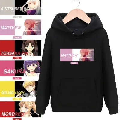 アニメシーン/キャラクター柄 プリント パーカー 男女兼用 Fate/stay night フェイト／ステイナイト風 ｔシャツ 半袖 長袖 パーカー セイバー 衛宮士郎 遠坂凛 間桐 桜 アーチャー ランサー コスプレ衣装　コスチューム