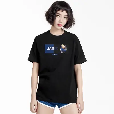 アニメシーン/キャラクター柄 プリント Tシャツ 男女兼用 Fate/stay night フェイト／ステイナイト風 ｔシャツ 半袖 長袖 パーカー セイバー 衛宮士郎 遠坂凛 間桐 桜 アーチャー ランサー コスプレ衣装　コスチューム