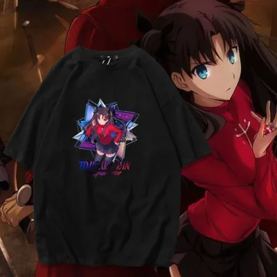 アニメシーン/キャラクター柄 プリント Tシャツ 男女兼用 Fate/stay night フェイト／ステイナイト風 ｔシャツ 半袖 長袖 パーカー セイバー 衛宮士郎 遠坂凛 間桐 桜 アーチャー ランサー コスプレ衣装　コスチューム