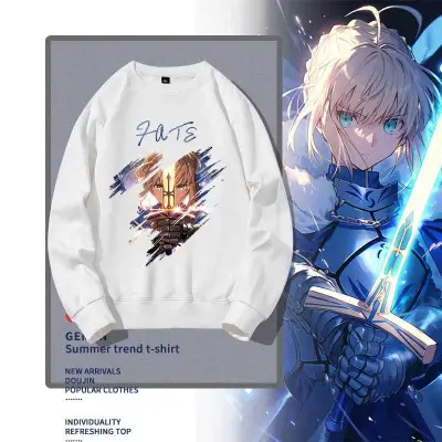 アニメシーン/キャラクター柄 プリント Tシャツ 男女兼用 Fate/stay night フェイト／ステイナイト風 ｔシャツ 半袖 長袖 パーカー セイバー 衛宮士郎 遠坂凛 間桐 桜 アーチャー ランサー コスプレ衣装　コスチューム