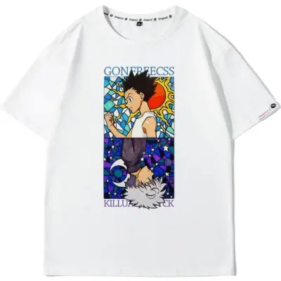 アニメシーン/キャラクター柄 プリント Tシャツ 男女兼用 ハンター×ハンター風 ｔシャツ 半袖 長袖 パーカー ゴン キルア クラピカ レオリオ ヒソカ コスプレ衣装　コスチューム　グッズ