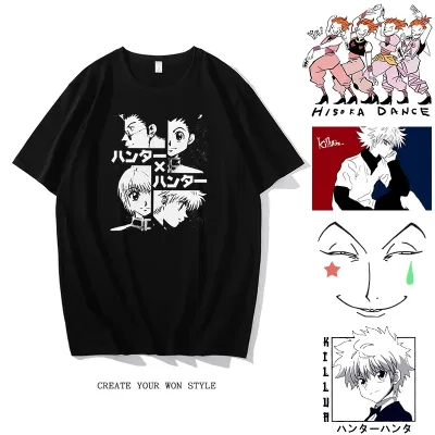 アニメシーン/キャラクター柄 プリント Tシャツ 男女兼用 ハンター×ハンター風 ｔシャツ 半袖 長袖 パーカー ゴン キルア クラピカ レオリオ ヒソカ コスプレ衣装　コスチューム　グッズ