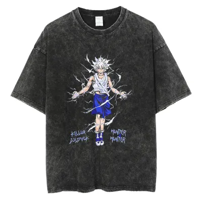 アニメシーン/キャラクター柄 プリント Tシャツ 男女兼用 ハンター×ハンター風 ｔシャツ 半袖 長袖 パーカー ゴン キルア クラピカ レオリオ ヒソカ コスプレ衣装　コスチューム　グッズ