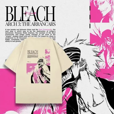 アニメシーン/キャラクター柄 プリント Tシャツ 男女兼用 BLEACH ブリーチ風 ｔシャツ 半袖 長袖 パーカー 黒崎一護 井上織姫 朽木ルキア 阿散井恋次 松本乱菊 コスプレ衣装　コスチューム　グッズ