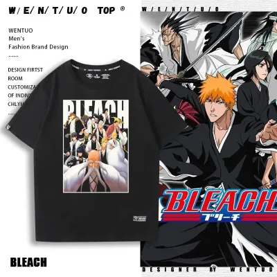 アニメシーン/キャラクター柄 プリント Tシャツ 男女兼用 BLEACH ブリーチ風 ｔシャツ 半袖 長袖 パーカー 黒崎一護 井上織姫 朽木ルキア 阿散井恋次 松本乱菊 コスプレ衣装　コスチューム　グッズ