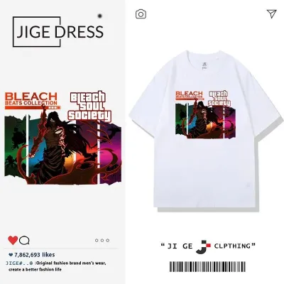 アニメシーン/キャラクター柄 プリント Tシャツ 男女兼用 BLEACH ブリーチ風 ｔシャツ 半袖 長袖 パーカー 黒崎一護 井上織姫 朽木ルキア 阿散井恋次 松本乱菊 コスプレ衣装　コスチューム　グッズ