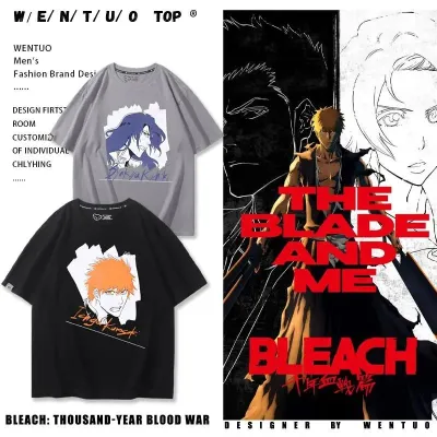 アニメシーン/キャラクター柄 プリント Tシャツ 男女兼用 BLEACH ブリーチ風 ｔシャツ 半袖 長袖 パーカー 黒崎一護 井上織姫 朽木ルキア 阿散井恋次 松本乱菊 コスプレ衣装　コスチューム　グッズ