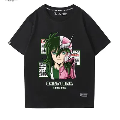 アニメシーン/キャラクター柄 プリント Tシャツ 男女兼用 聖闘士星矢風 ｔシャツ 半袖 長袖 パーカー 星矢 紫龍 冰河 瞬 紫織 一輝 コスプレ衣装　コスチューム　グッズ