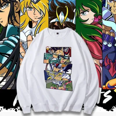 アニメシーン/キャラクター柄 プリント Tシャツ 男女兼用 聖闘士星矢風 ｔシャツ 半袖 長袖 パーカー 星矢 紫龍 冰河 瞬 紫織 一輝 コスプレ衣装　コスチューム　グッズ