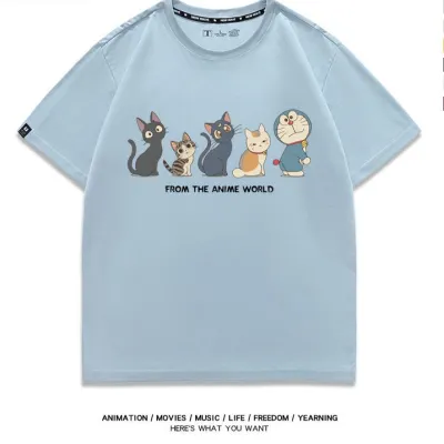 アニメシーン/キャラクター柄 プリント Tシャツ 男女兼用 夏目友人帳風 ｔシャツ 半袖 長袖 パーカー 夏目貴志、ニャンコ先生、夏目友人帳、レイコ、鰹の霊 コスプレ衣装　コスチューム　グッズ