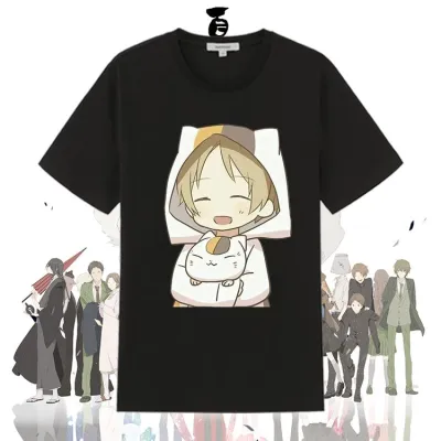 アニメシーン/キャラクター柄 プリント Tシャツ 男女兼用 夏目友人帳風 ｔシャツ 半袖 長袖 パーカー 夏目貴志、ニャンコ先生、夏目友人帳、レイコ、鰹の霊 コスプレ衣装　コスチューム　グッズ