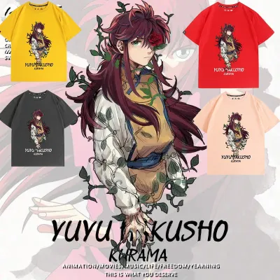 アニメシーン/キャラクター柄 プリント Tシャツ 男女兼用 幽☆遊☆白書風 ｔシャツ 半袖 長袖 パーカー 蔵馬、飛影、幽助、桑原和真、蔵馬兄、横瀬夜叉 コスプレ衣装　コスチューム　グッズ