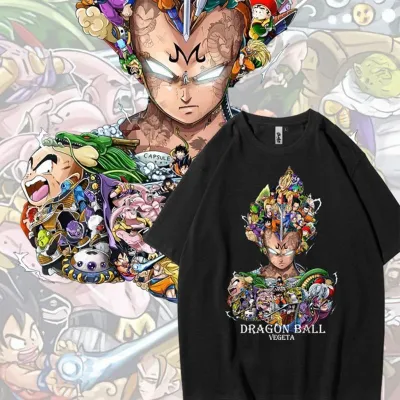 半袖  アニメシーン/キャラクター柄 プリント Tシャツ男女兼用 Dragon Ball ドラゴンボール風 ｔシャツ 半袖 長袖 パーカー 孫悟空 ベジータ ブルマ ピッコロ クリリン トランクス チチ ヤムチャ ラディッツ フリーザ コス