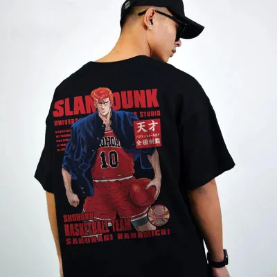 半袖  アニメシーン/キャラクター柄 プリント Tシャツ 男女兼用 SLAM DUNK スラムダンク風 ｔシャツ 半袖 湘北高校 桜木花道 コスプレ衣装　コスチューム　スラムダンク グッズ