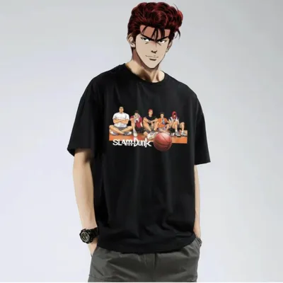 半袖  アニメシーン/キャラクター柄 プリント Tシャツ 男女兼用 SLAM DUNK スラムダンク風 ｔシャツ 半袖 湘北高校 桜木花道 コスプレ衣装　コスチューム　スラムダンク グッズ