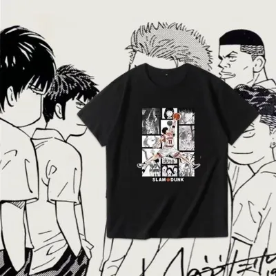 半袖  アニメシーン/キャラクター柄 プリント Tシャツ 男女兼用 SLAM DUNK スラムダンク風 ｔシャツ 半袖 湘北高校 桜木花道 コスプレ衣装　コスチューム　スラムダンク グッズ