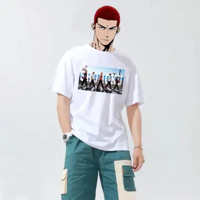 半袖  アニメシーン/キャラクター柄 プリント Tシャツ 男女兼用 SLAM DUNK スラムダンク風 ｔシャツ 半袖 湘北高校 桜木花道 コスプレ衣装　コスチューム　スラムダンク グッズ