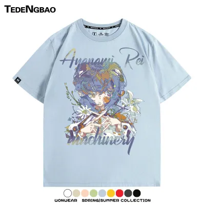 半袖  アニメシーン/キャラクター柄 プリント Tシャツ 男女兼用 EVA 新世紀エヴァンゲリオン ｔシャツ アスカ 綾波レイ 葛城ミサト 初号機 第2号機 第3号機 コスプレ衣装　コスチューム　スラムダンク グッズ